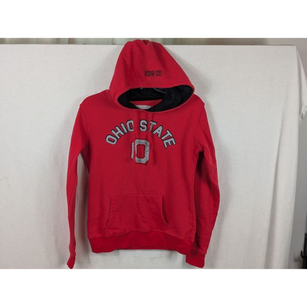 Y2K Ohio State Buckeyes Embroidered Hoodie Red Size Medium